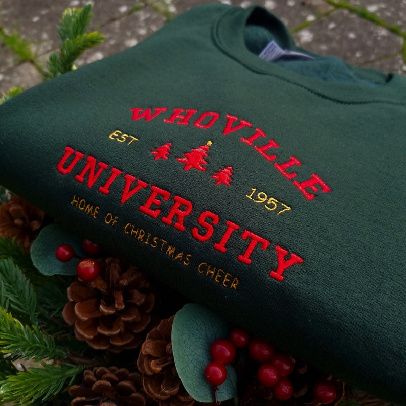 Christmas Whoville University Embroidered Sweatshirt Christmas Crewneck Christmas Jumper Christmas Hoodie Retro Vintage Sweatshirt 1725071444907.jpg