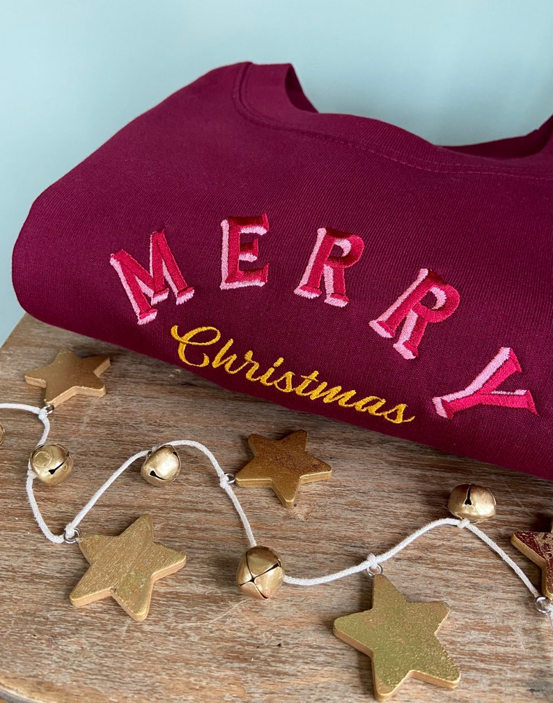 Retro Merry Christmas Embroidered Jumper Unisex Holidays Sweater Stocking Filler Vintage Festive Sweatshirt Embroidery 50s Gift Ideas 1725071799622.jpg
