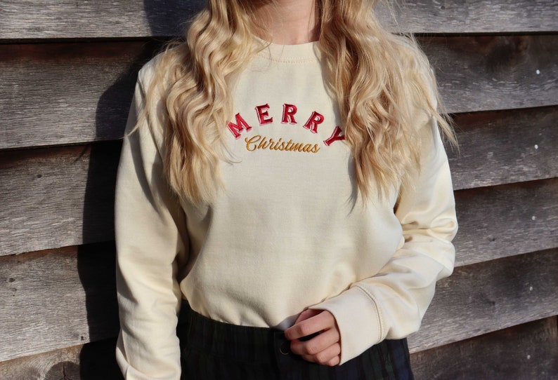 Retro Merry Christmas Embroidered Jumper Unisex Holidays Sweater Stocking Filler Vintage Festive Sweatshirt Embroidery 50s Gift Ideas 1725071799702.jpg