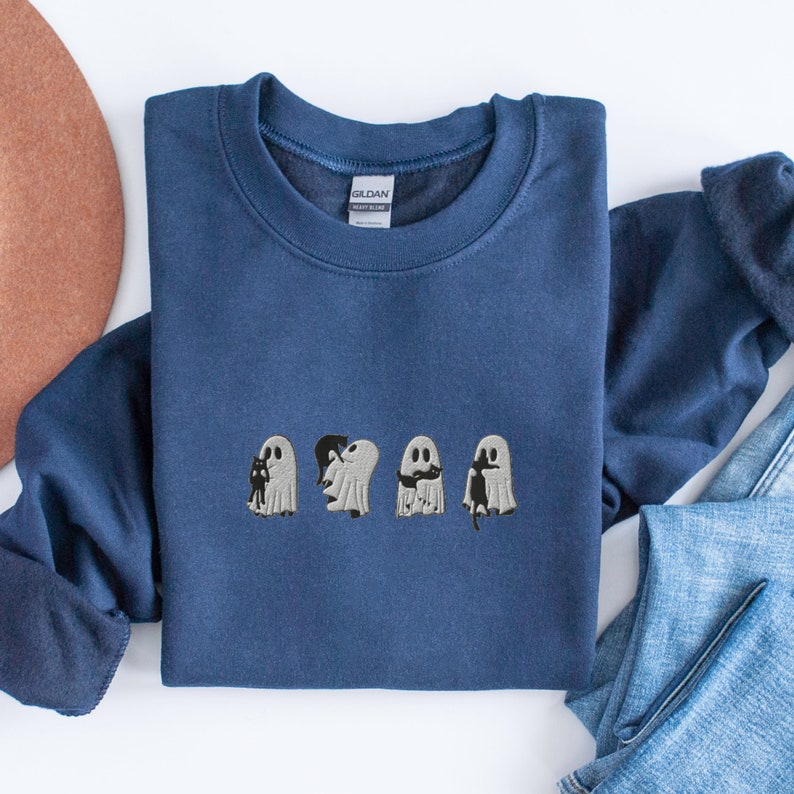 Embroidered Ghost Black Cats Sweatshirt Embroidered Ghost Cats Ghost With Black Cats Sweater Halloween Embroidery Spooky Season 1725522337568.jpg