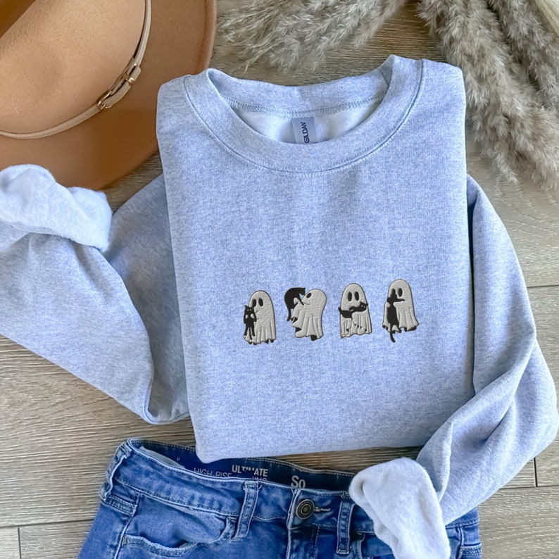 Embroidered Ghost Black Cats Sweatshirt Embroidered Ghost Cats Ghost With Black Cats Sweater Halloween Embroidery Spooky Season 1725522338089.jpg