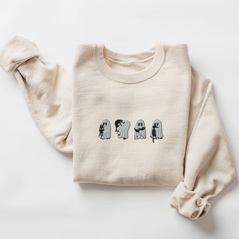 Embroidered Ghost Black Cats Sweatshirt Embroidered Ghost Cats Ghost With Black Cats Sweater Halloween Embroidery Spooky Season 1725522338102.jpg