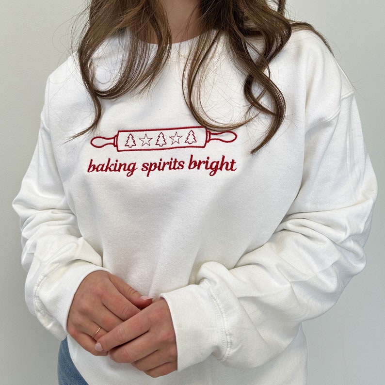 Baking Spirits Bright Christmas Sweatshirt  Custom Embroidered Crewneck  Holiday Gift  Festive Apparel  Personalized Winter Wear 1726714195267.jpg