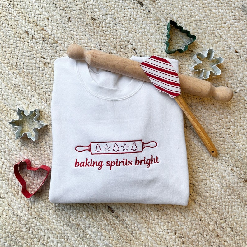 Baking Spirits Bright Christmas Sweatshirt  Custom Embroidered Crewneck  Holiday Gift  Festive Apparel  Personalized Winter Wear 1726714195277.jpg