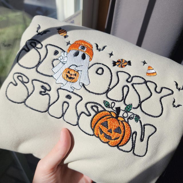 Embroidered Spooky Season Sweatshirt Halloween Sweatshirt Halloween Embroidered Sweatshirt Fall Crewneck Cute And Scary Crewneck 1726719525278.jpg