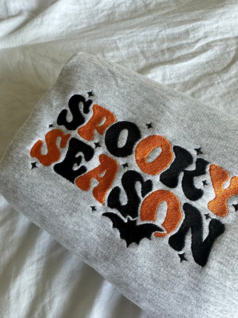 Spooky Season Embroidered Sweatshirt Halloween Embroidered Crewneck Sweatshirt Embroidered Adult Sweatshirt Many Colors 1726720168673.jpg