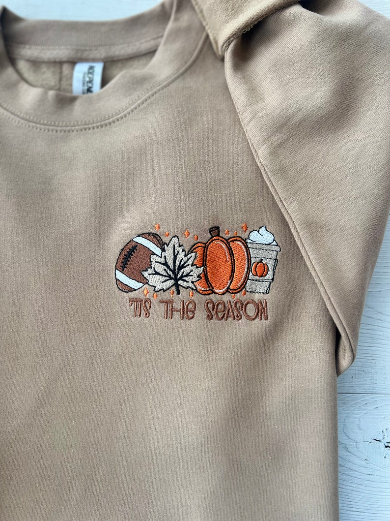 Embroidered Thanksgiving Sweatshirt Football Season Shirt Fall Cozy Sweatshirt Embroidered Sweatshirt Womens Fall Outfit Fall Sweater 1726721763489.jpg
