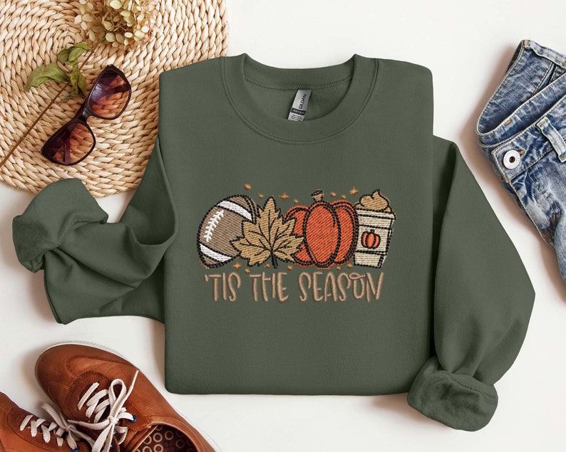Embroidered Pumpkin Spice Latte Shirt Tis The Season Shirt Embroidered Fall Shirt Touchdown Fall Sweatshirt Embroidered Thanksgiving Tee 1726729520805.jpg