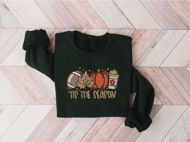 Embroidered Pumpkin Spice Latte Shirt Tis The Season Shirt Embroidered Fall Shirt Touchdown Fall Sweatshirt Embroidered Thanksgiving Tee 1726729520933.jpg