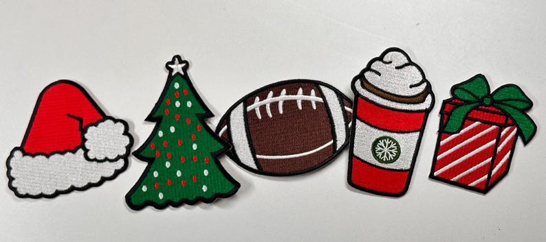 Christmas Tree Patch Christmas Patches Winter Patches Santa Patch Santa Hat Christmas Present Patches Christmas Embroidered Patches 1726732481737.jpg