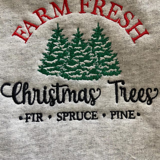 Farm Fresh Christmas Trees Embroidery Sweartshirt Funny Christmas Shirt Christmas Shirts For Women Farm Fresh T Shirt Holiday Shirt Farm Fresh T Shirt 1726733449858.jpg