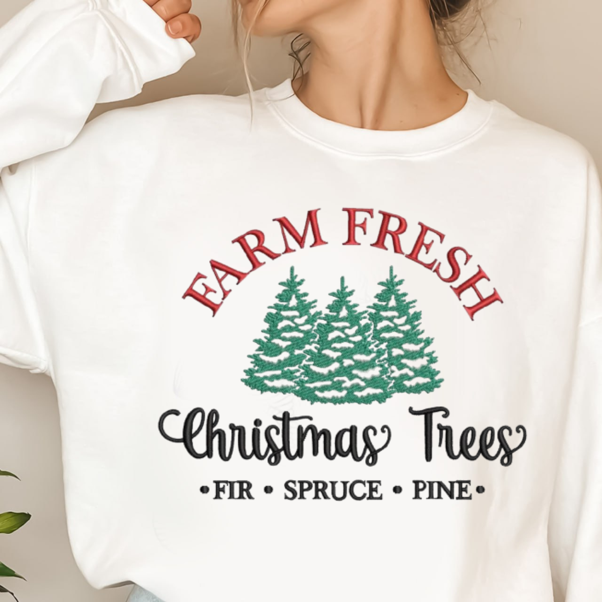 Farm Fresh Christmas Trees Embroidery Sweartshirt Funny Christmas Shirt Christmas Shirts For Women Farm Fresh T Shirt Holiday Shirt Farm Fresh T Shirt 1726733449943.png