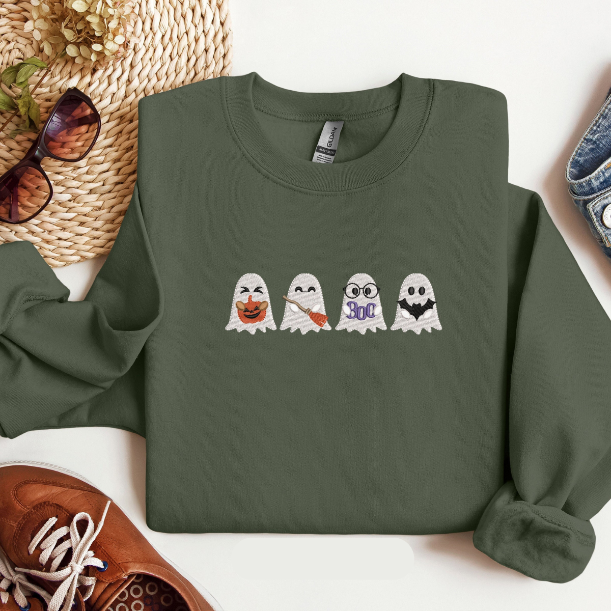 Embroidered Cute Ghost Sweatshirt Embroidered Halloween Shirt Halloween Ghost Sweatshirt Cute Halloween Shirt Halloween Cute Ghost Shirt 1726734804428.png