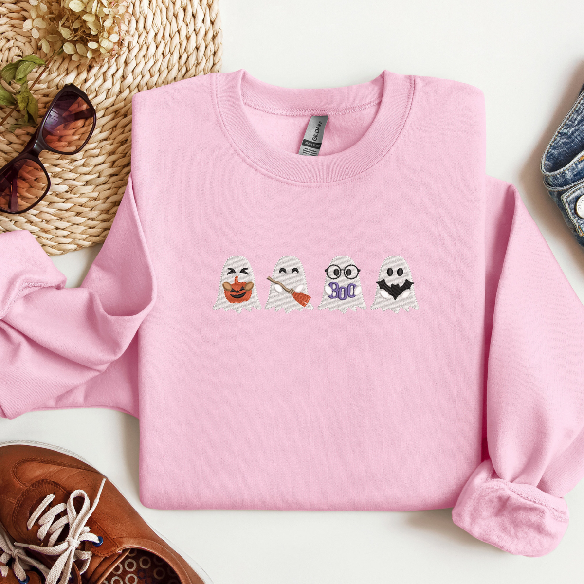Embroidered Cute Ghost Sweatshirt Embroidered Halloween Shirt Halloween Ghost Sweatshirt Cute Halloween Shirt Halloween Cute Ghost Shirt 1726734804571.png