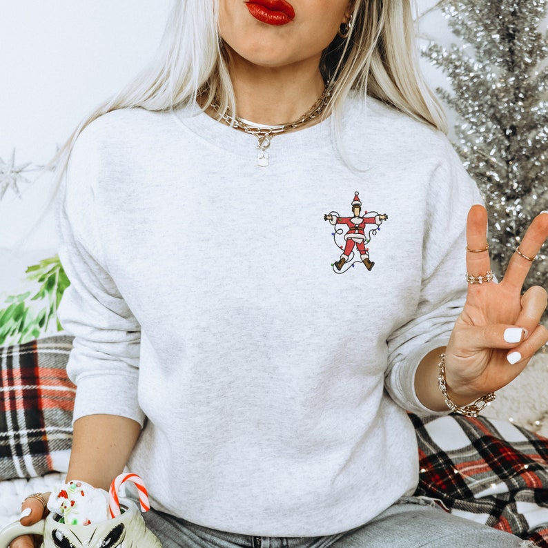 Funny Santa Sweatshirt Embroidered Crewneck Electrocuted Santa Trendy Christmas Sweater Funny Holiday Pullover Christmas Party Shirt 1726802176975.jpg