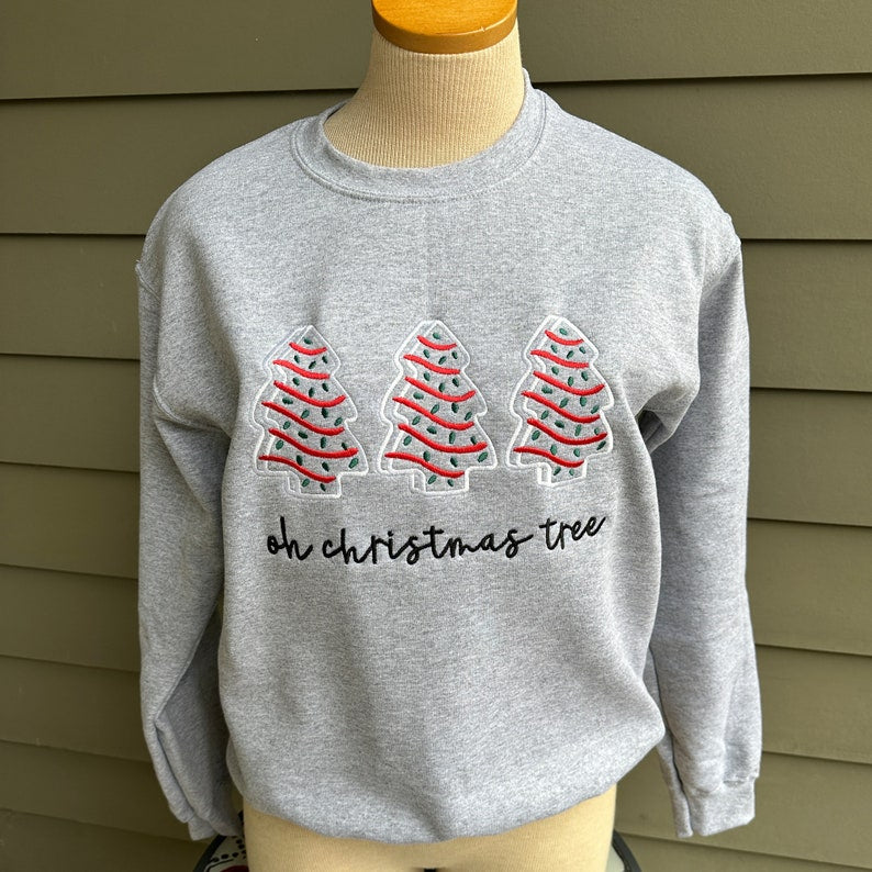 Oh Christmas Tree Embroidered Sweatshirt   Embroidered Christmas Sweatshirt   Crewneck Sweatshirt 1726802787837.jpg