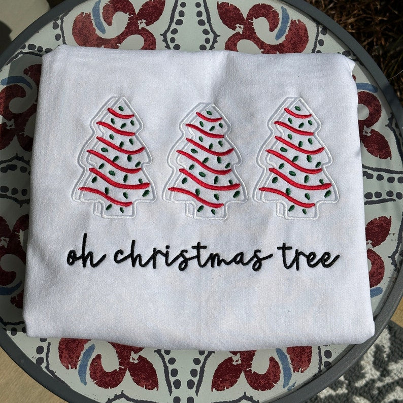 Oh Christmas Tree Embroidered Sweatshirt   Embroidered Christmas Sweatshirt   Crewneck Sweatshirt 1726802787874.jpg