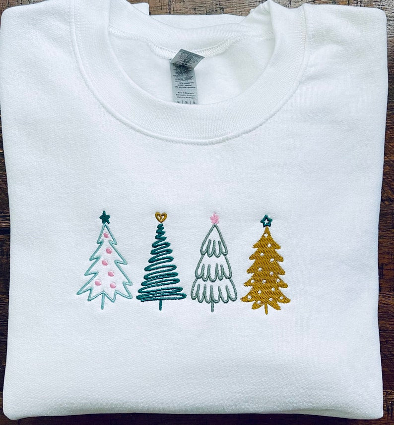 Embroidered Christmas Tree Sweatshirt Christmas Sweatshirt Embroidered Holiday Sweatshirt 1726803457650.jpg