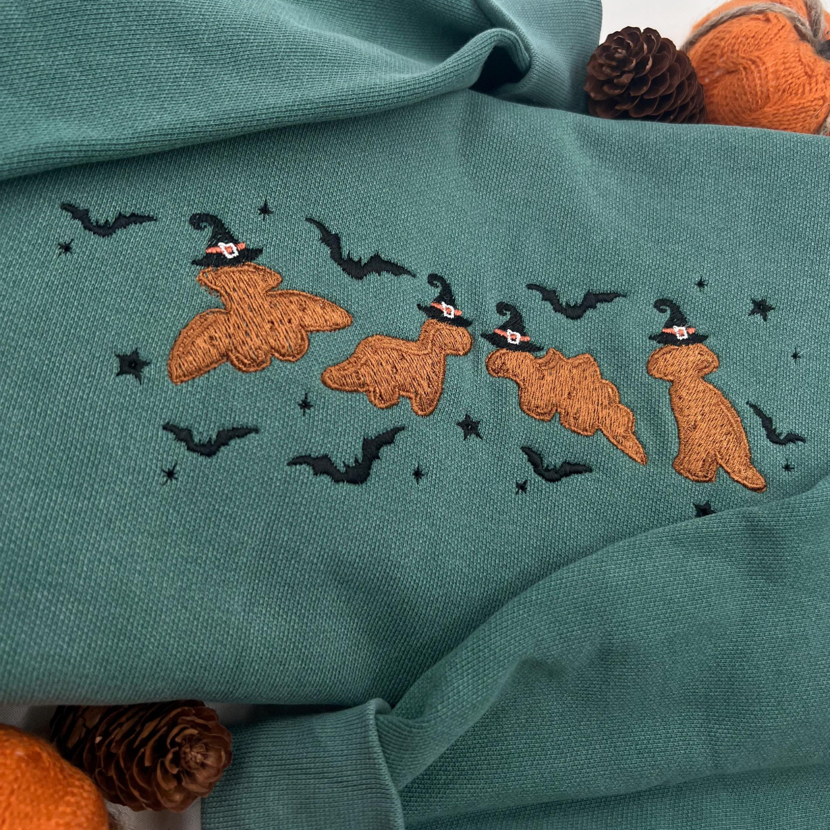Dino Nuggets Halloween Sweater Fall Crewneck Halloween Embroidered Sweatshirt Fall Sweatshirt Fall Shirt Spooky Season Halloween 1726805787211.png