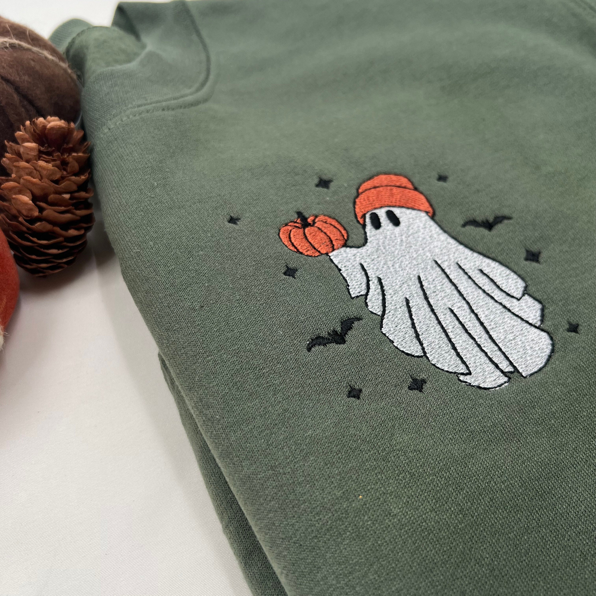 Embroidered Pumpkin Ghost Sweatshirt Jack O Lantern Sweatshirt Halloween Embroidered Sweatshirt Fall Crewneck Cute And Scary Crewneck 1726806461335.png