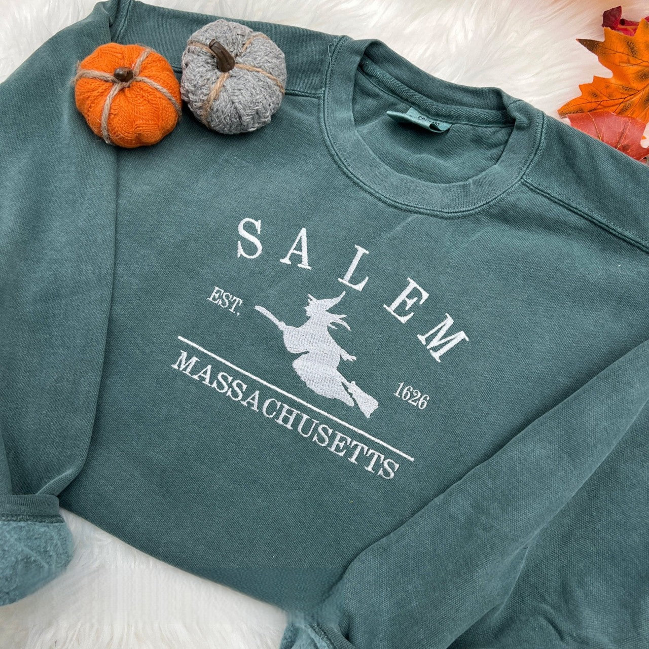 Embroidered Salem Sweatshirt Salem Massachusetts Halloween Sweatshirt Witches Sweatshirt Witches Brew Sweatshirt City Sweatshirt 1726806870172.jpg