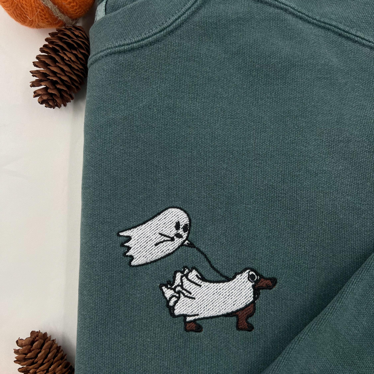 Embroidered Ghost Dog Sweatshirt Halloween Sweatshirt Ghost Dog Shirt Halloween Crewneck Spooky Season Halloween Dog Shirt 1726807081868.png