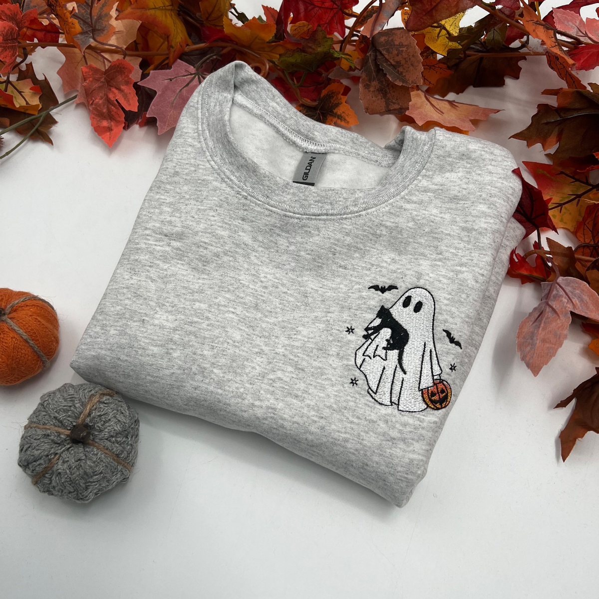Ghost Pumpkin Spooky Season Ghost Shirt Cute Ghost Black Cat Halloween Sweatshirt Embroidered Ghost Cats Sweatshirt Cat Lover Shirt 1726807455171.png