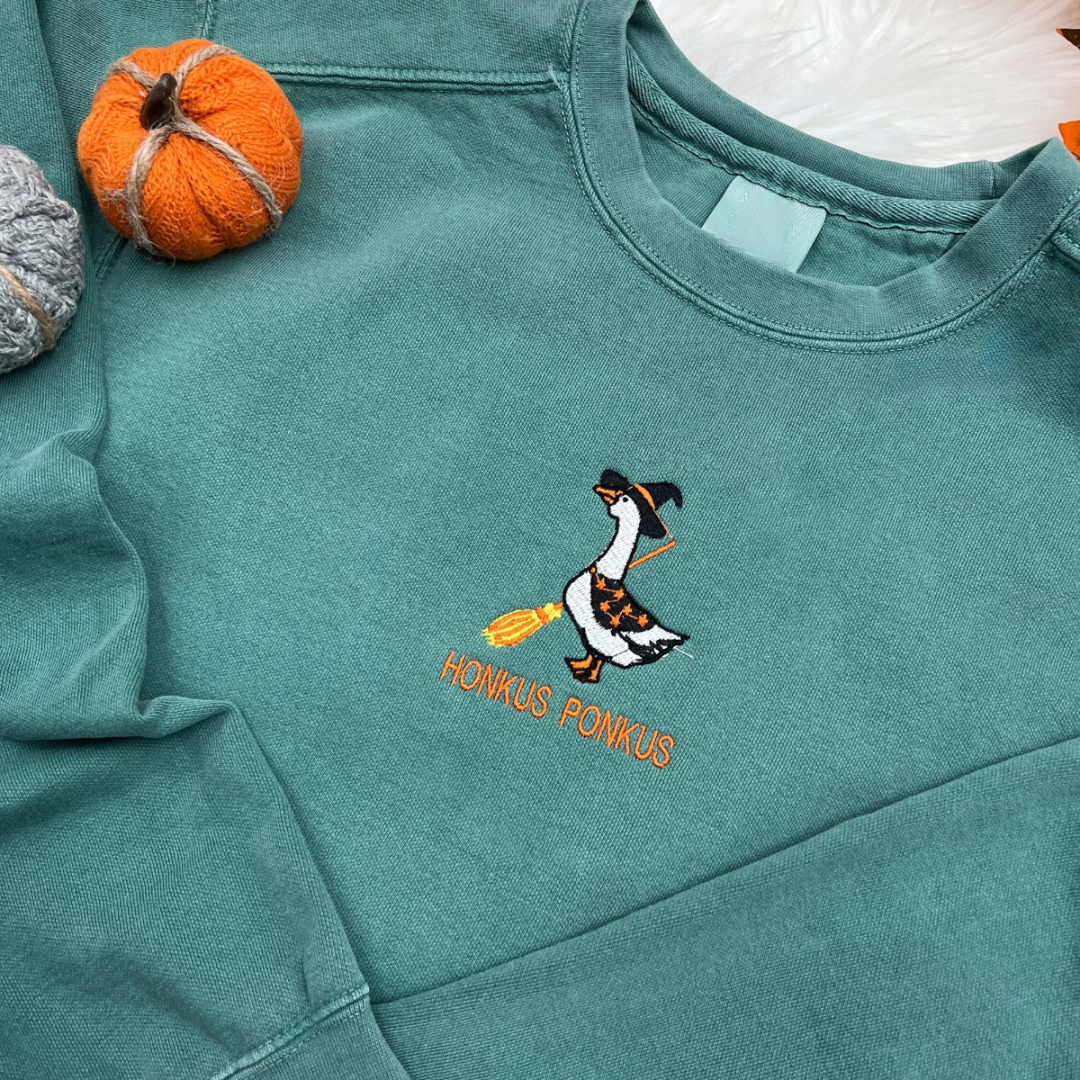 Embroidered Goose Witch Sweatshirt Honkus Ponkus Embroidered Halloween Goose Shirt Embroidered Goose Sweatshirt Goose 1726808219191.png