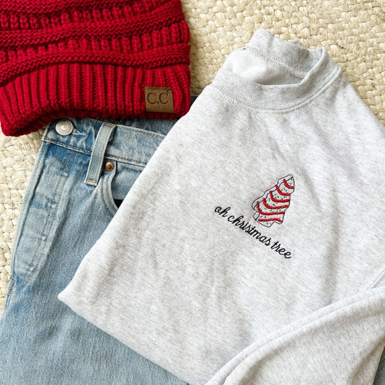 Oh Christmas Tree Little Debbie Embroidered Gemma Sweatshirt  Nostalgic Christmas Crewneck  Festive Holiday Top 1726815427367.jpg