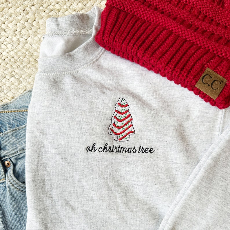 Oh Christmas Tree Little Debbie Embroidered Gemma Sweatshirt  Nostalgic Christmas Crewneck  Festive Holiday Top 1726815427972.jpg