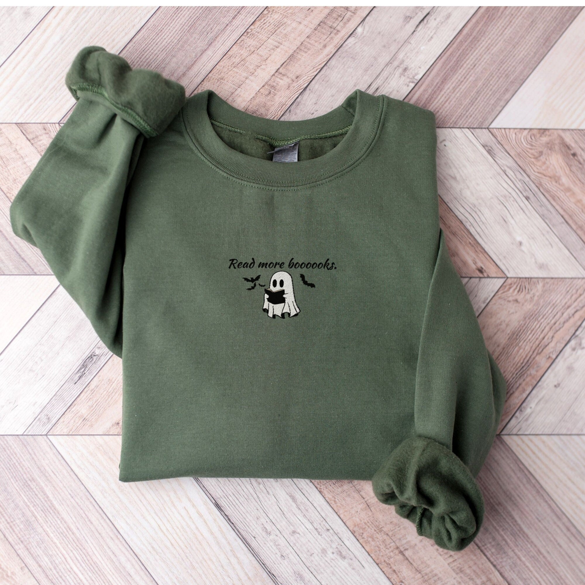 Read More Books Embroidered Halloween Sweatshirt Cute Ghost Shirt Booktok Gift For Book Lovers 1726816522161.jpg