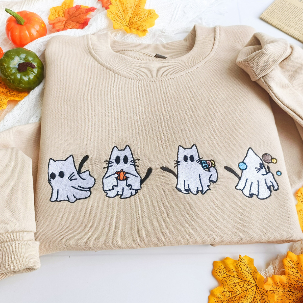 Ghost Cats Halloween Embroidery Sweatshirt Cute Halloween Ghost Sweater Cat Lover Gifts Halloween Gift 1726821363642.png