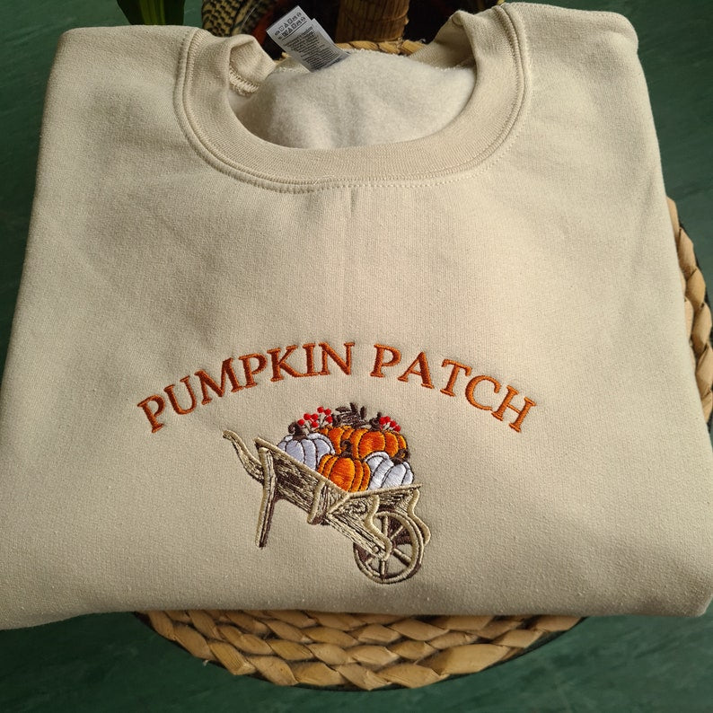 Pumpkin Patch Embroidered Crewneck Halloween Embroidered Sweatshirt Pumpkin Crewneck Vintage Halloween Sweatshirt Halloween Gift Unisex 1727853079902.jpg