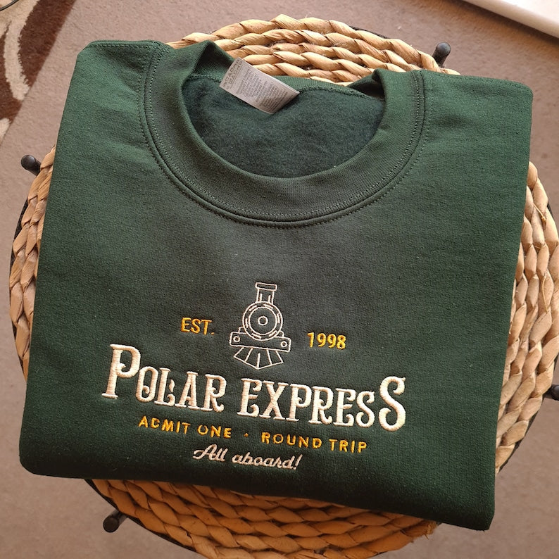 Polar Express Christmas Embroidered Sweatshirt Christmas Embroidery Sweatshirt Polar Express Crewneck Vintage Christmas Crewneck 1727861147470.jpg