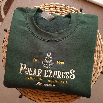 Polar Express Christmas Embroidered Sweatshirt Christmas Embroidery Sweatshirt Polar Express Crewneck Vintage Christmas Crewneck 1727861147470.jpg