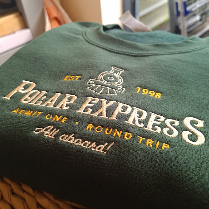 Polar Express Christmas Embroidered Sweatshirt Christmas Embroidery Sweatshirt Polar Express Crewneck Vintage Christmas Crewneck 1727861147477.jpg