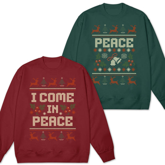 Matching Couples Ugly Christmas Sweater, Ugly Adult Humor Holiday Sweater, I Come In Peace Ugly Christmas Sweater, Ugly Christmas Party 1728274843227140.jpg