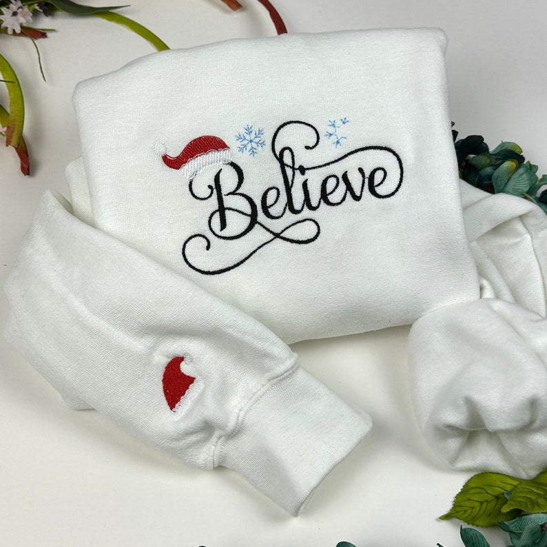 Christmas Sweatshirt Embroidered   Sweatshirts  Embroidered Sweatshirts   Christmas   Believe Santa 1728638016736.jpg