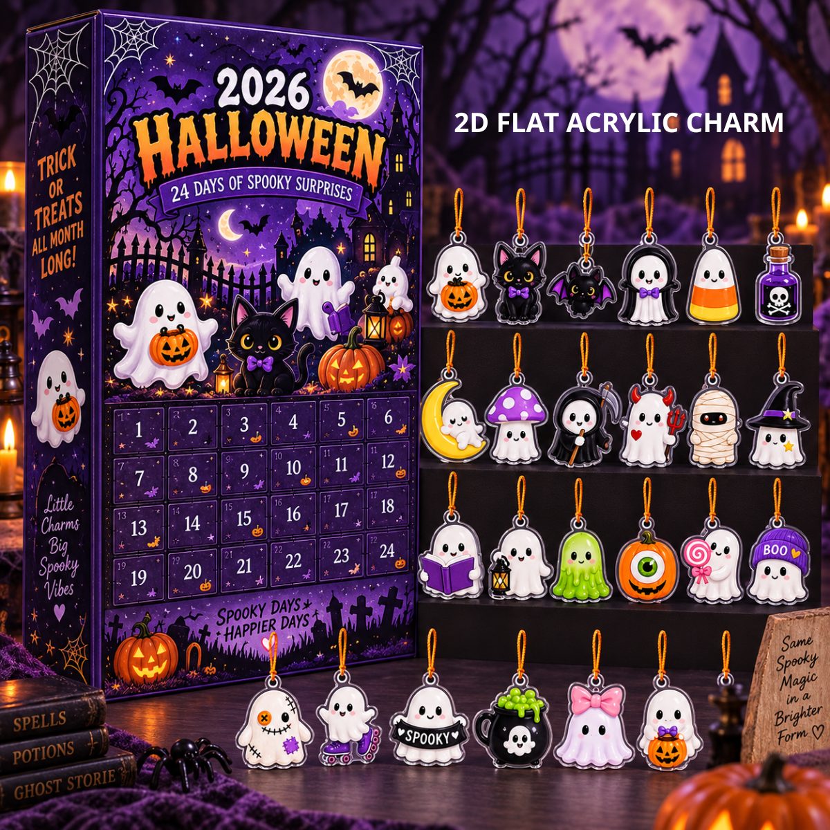 Halloween Advent Calendar with Flat Acrylic Charms – Spooky Ghost & Black Cat Countdown Box, Cute 24-Day Halloween Surprise Gift for Kids & Halloween Lovers 172ed5a6-ad10-4bb0-902c-1acb6a6fd43c-b1.png