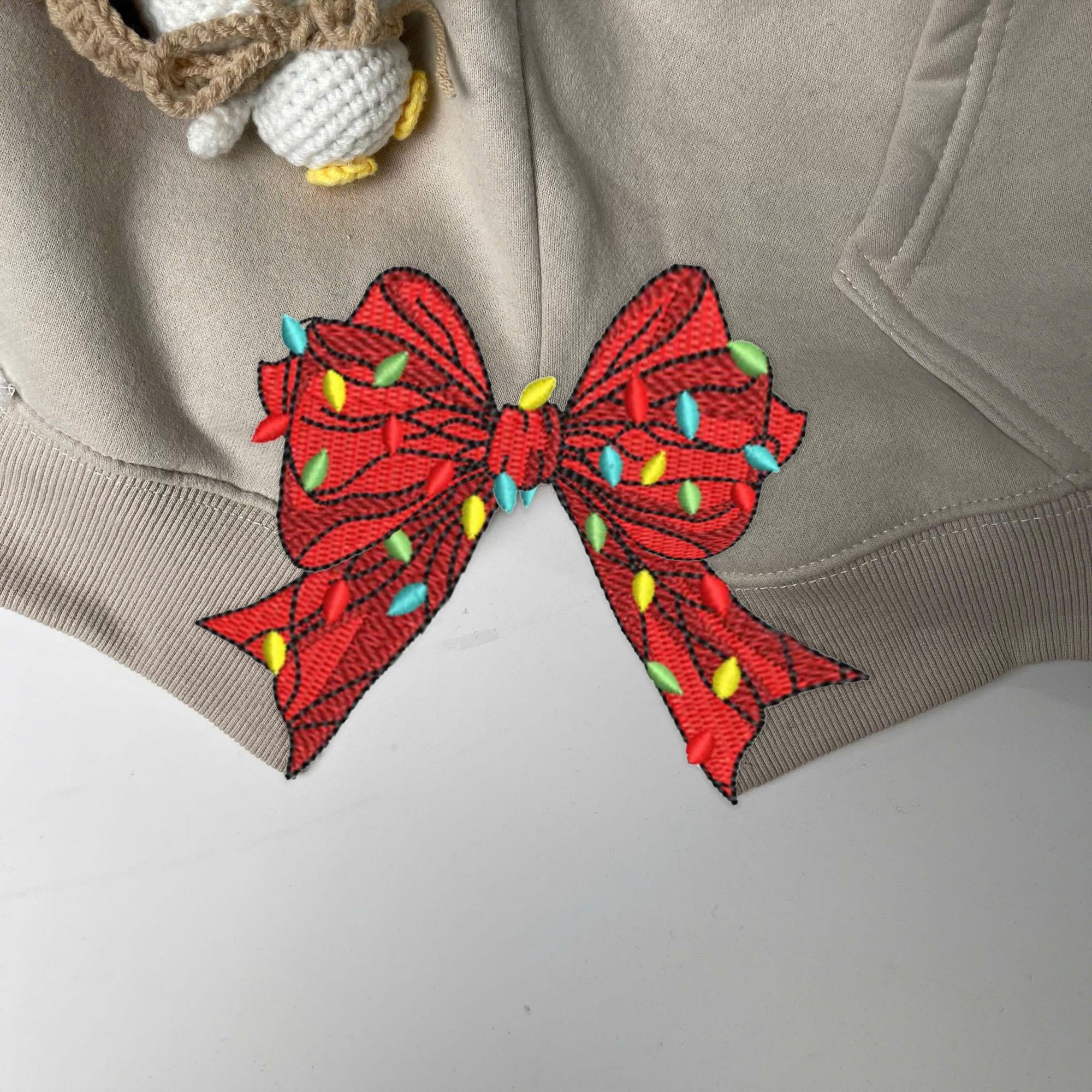 Christmas Embroidered Sweatshirt Merry Side Bow Cut Out Sweatshirt Plaid Christmas Pullover Trendy Coquette Bow Side Bow Sweatshirt 1730087012320.jpg