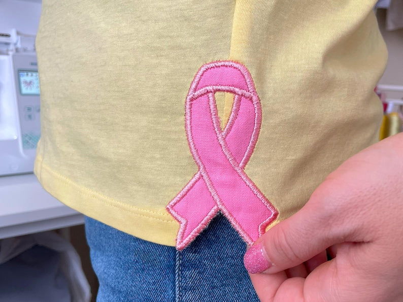 Breast Cancer Ribbon Embroidered Bow Sides Sweatshirt 2 Sides Bow Applique Sweatshirt Girly Coquette Shirt 1730090973817.jpg