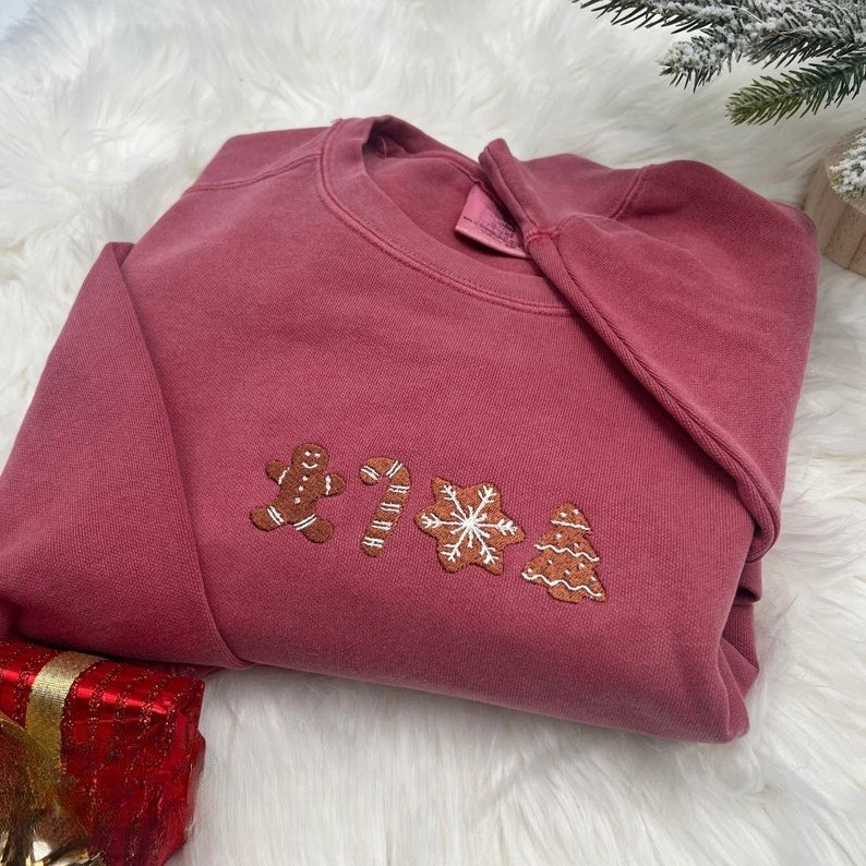 Embroidered Christmas Sweatshirt  Gingerbread Lover Gift  Christmas Shirt  Christmas Gingerbread Cookie Sweatshirt  Christmas Crewneck 1732072154410.jpg