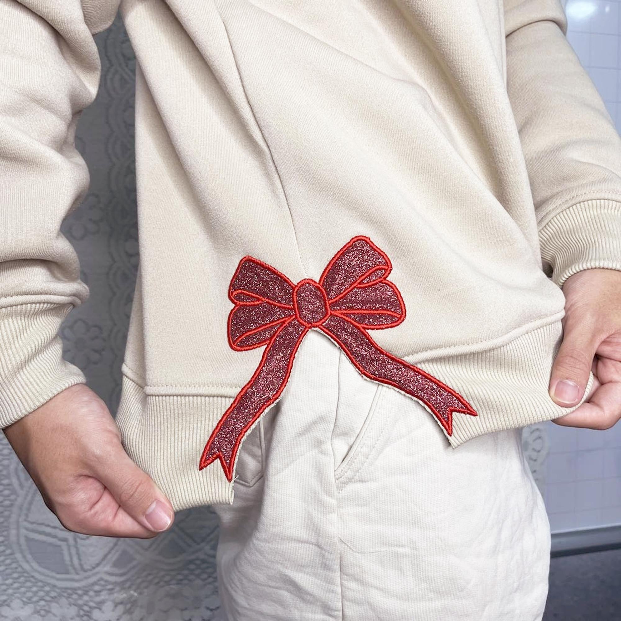 Polar Express Christmas Side Bow Embroidered Sweatshirt Christmas Embroidery Polar Express Crewneck North Pole Christmas Shirt 1732088243647.jpg