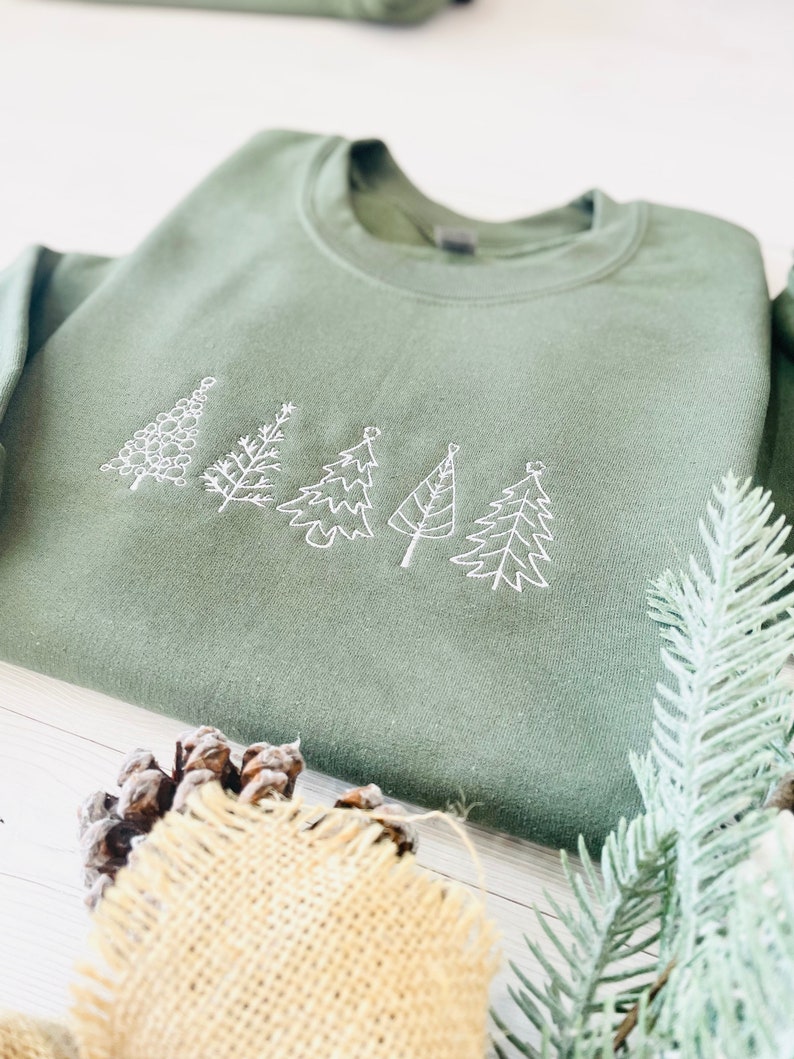 Christmas Tree Embroidered Sweatshirt Christmas Sweatshirt Embroidered Christmas Sweatshirt Christmas Embroidery Sweatshirt 1732090956558.jpg