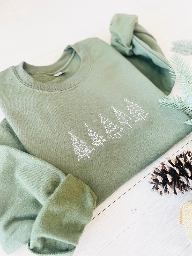 Christmas Tree Embroidered Sweatshirt Christmas Sweatshirt Embroidered Christmas Sweatshirt Christmas Embroidery Sweatshirt 1732090956760.jpg