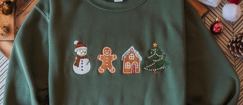 Cute Gingerbread Cookies Embroidered Sweatshirt Womens Christmas Sweatshirt Merry Christmas Gift For Christmas 1732093478736.jpg