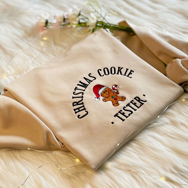 Embroidered Christmas Cookie Baker Gingerbread Sweatshirt  Embroidered Christmas Hoodie  Funny Christmas Sweatshirt  Crew Neck Sweatshirt 1732160724912.jpg