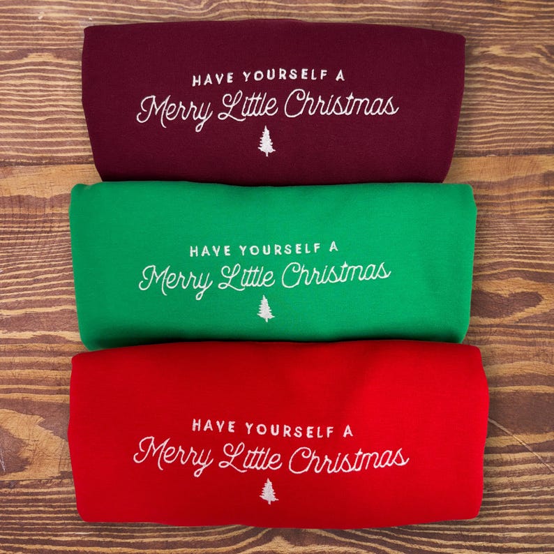 Embroidered Merry Little Christmas Sweatshirt Merry Christmas Shirt For Women Cute Christmas Sweater Women Xmas Shirt 1732242873686.jpg
