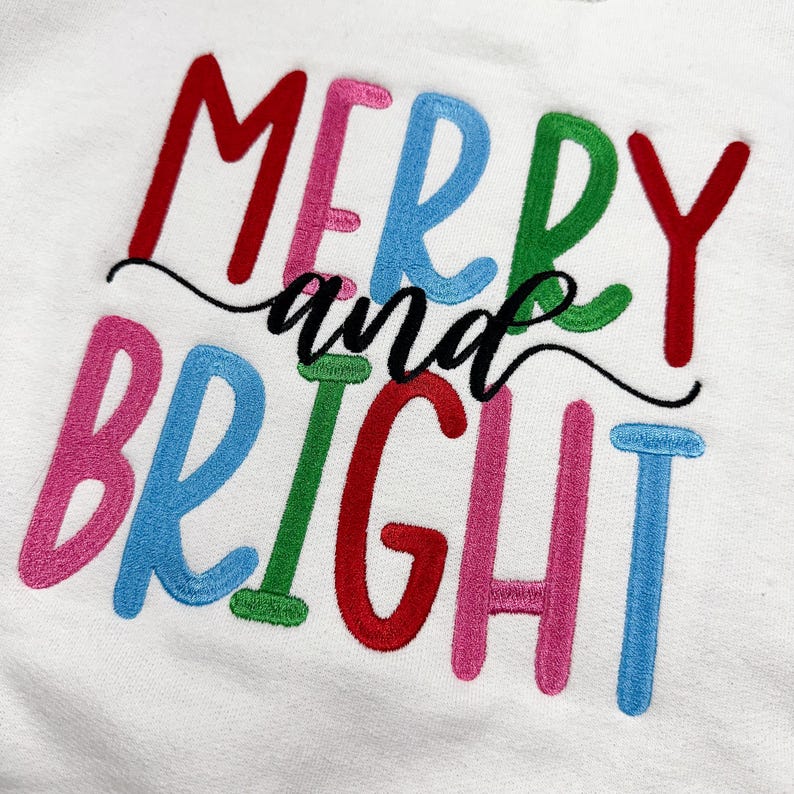 Merry And Bright Embroidered Sweatshirt  Christmas Sweatshirt  Family Christmas  Sweatshirts For Women  Merry Christmas Sweatshirt 1732243024442.jpg