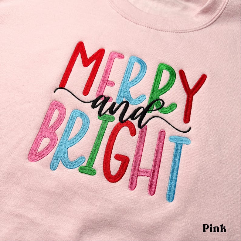 Merry And Bright Embroidered Sweatshirt  Christmas Sweatshirt  Family Christmas  Sweatshirts For Women  Merry Christmas Sweatshirt 1732243024477.jpg